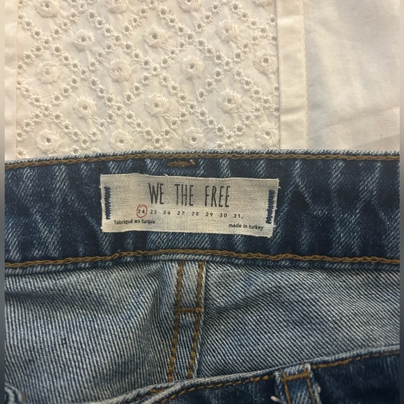 Free people straight leg, dark wash jeans size 24 - Picture 3 of 3